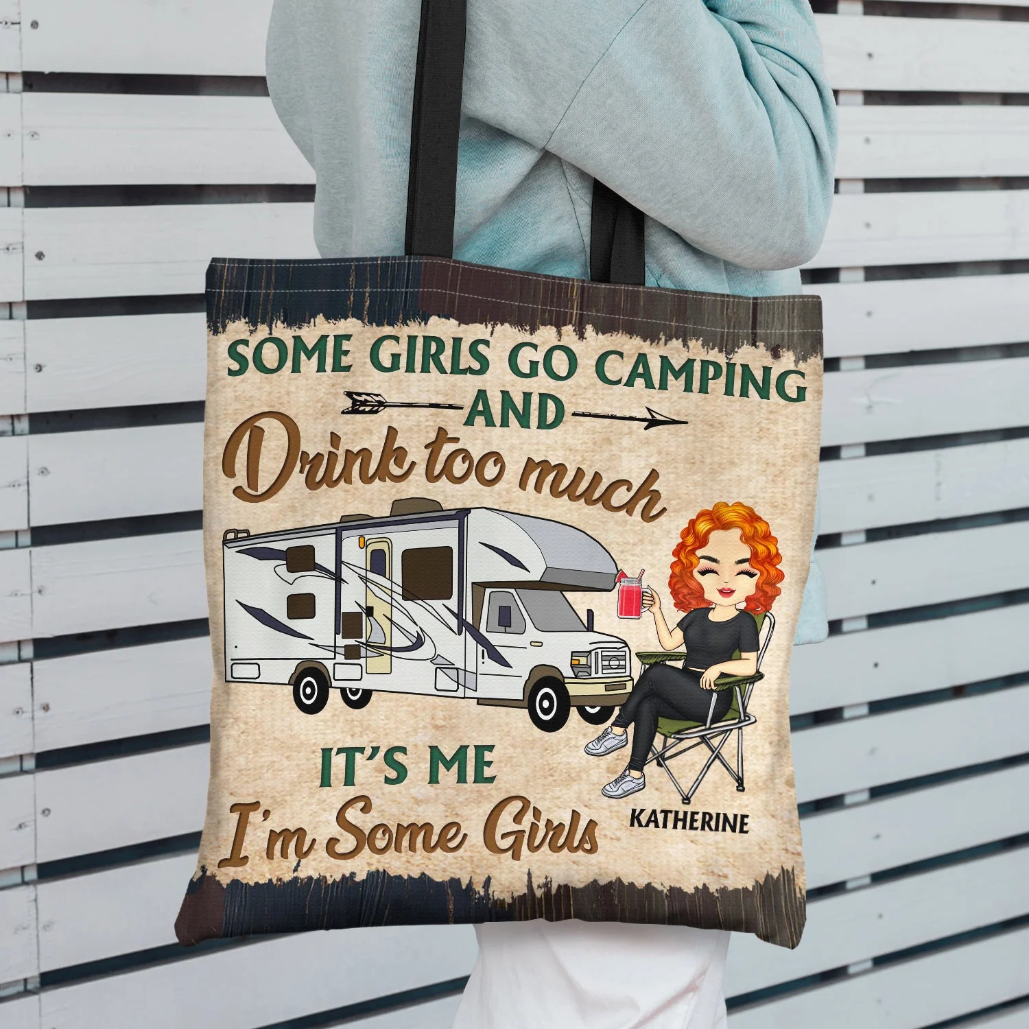 Never Dreamed I'd Grow Up To Be A Super Sexy Camping Lady - Gift For Campers - Personalized Custom Zippered Canvas Bag - Image 3