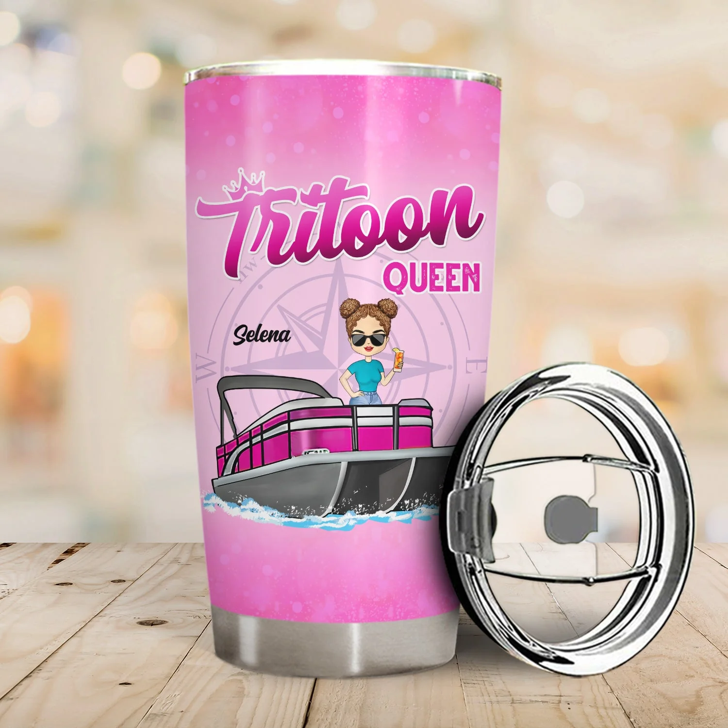 Never Dreamed I'd Grow Up To Be A Super Sexy Pontoon Queen - Gift For Lake Lovers, Pontooning Lovers, Travelers, Women - Personalized Custom Tumbler - Image 2