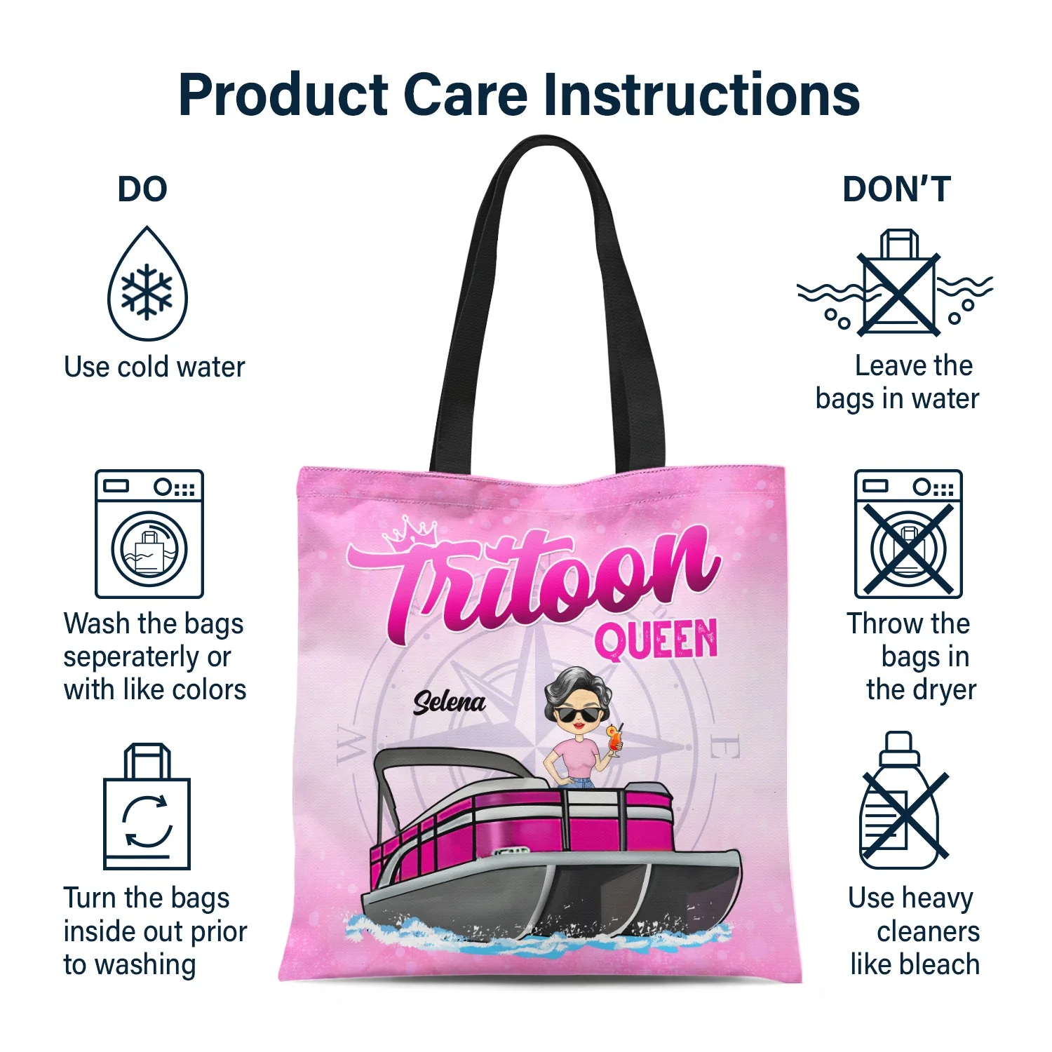 Never Dreamed I'd Grow Up To Be A Super Sexy Pontoon Queen - Traveling, Cruising Gift For Pontooning Lovers, Lake Lovers, Travelers, Women - Personalized Custom Zippered Canvas Bag - Image 6