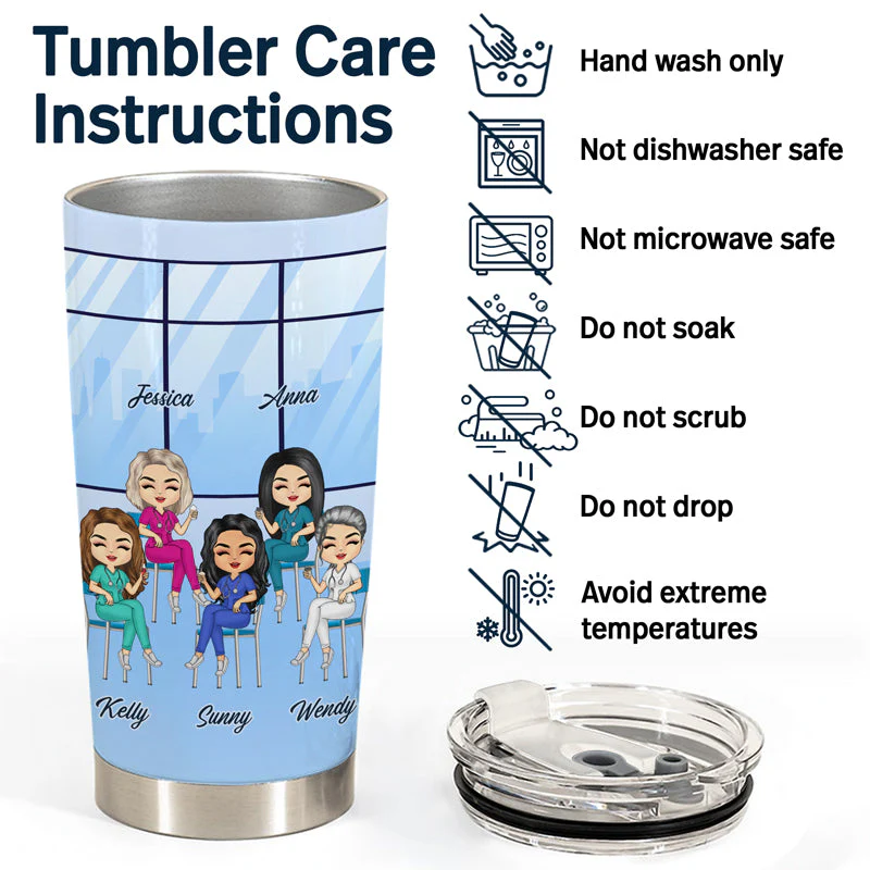 Never Dreamed We Would Be Super Cool Nurse Friends - Gift For BFF, Colleague - Personalized Custom Tumbler - Image 5