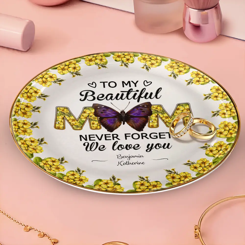 Never Forget I Love You - Personalized Round Ring Dish - Image 3