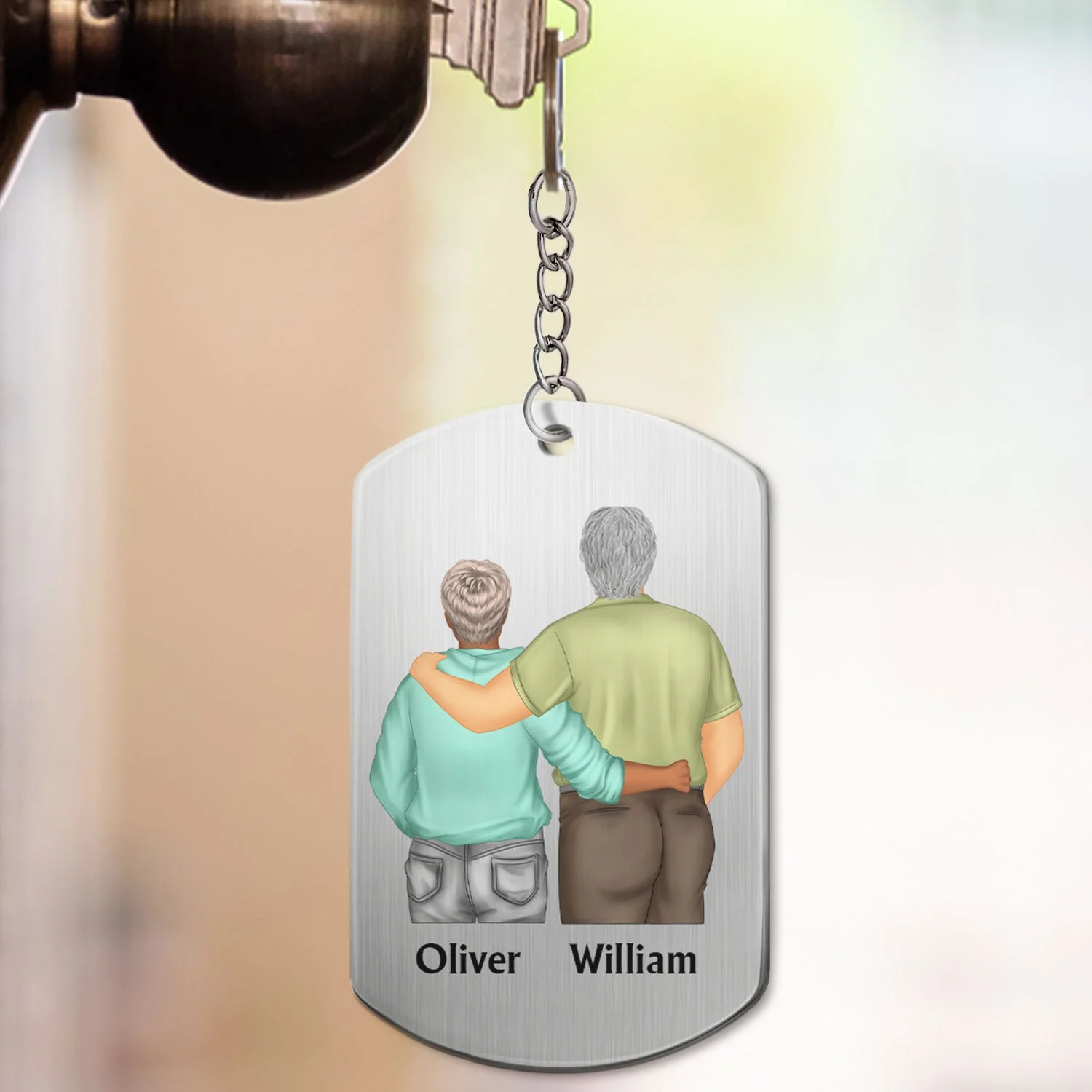 Never Forget That I Love You - Gift For Son, Daughter From Dad - Personalized Aluminum Keychain - Image 3