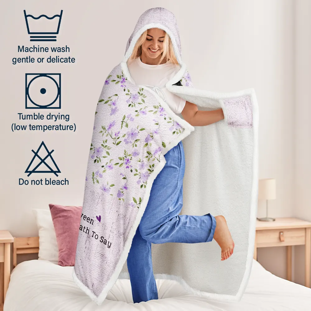 Never Forget That I Love You Mom Daughter - Personalized Wearable Hooded Blanket - Image 5
