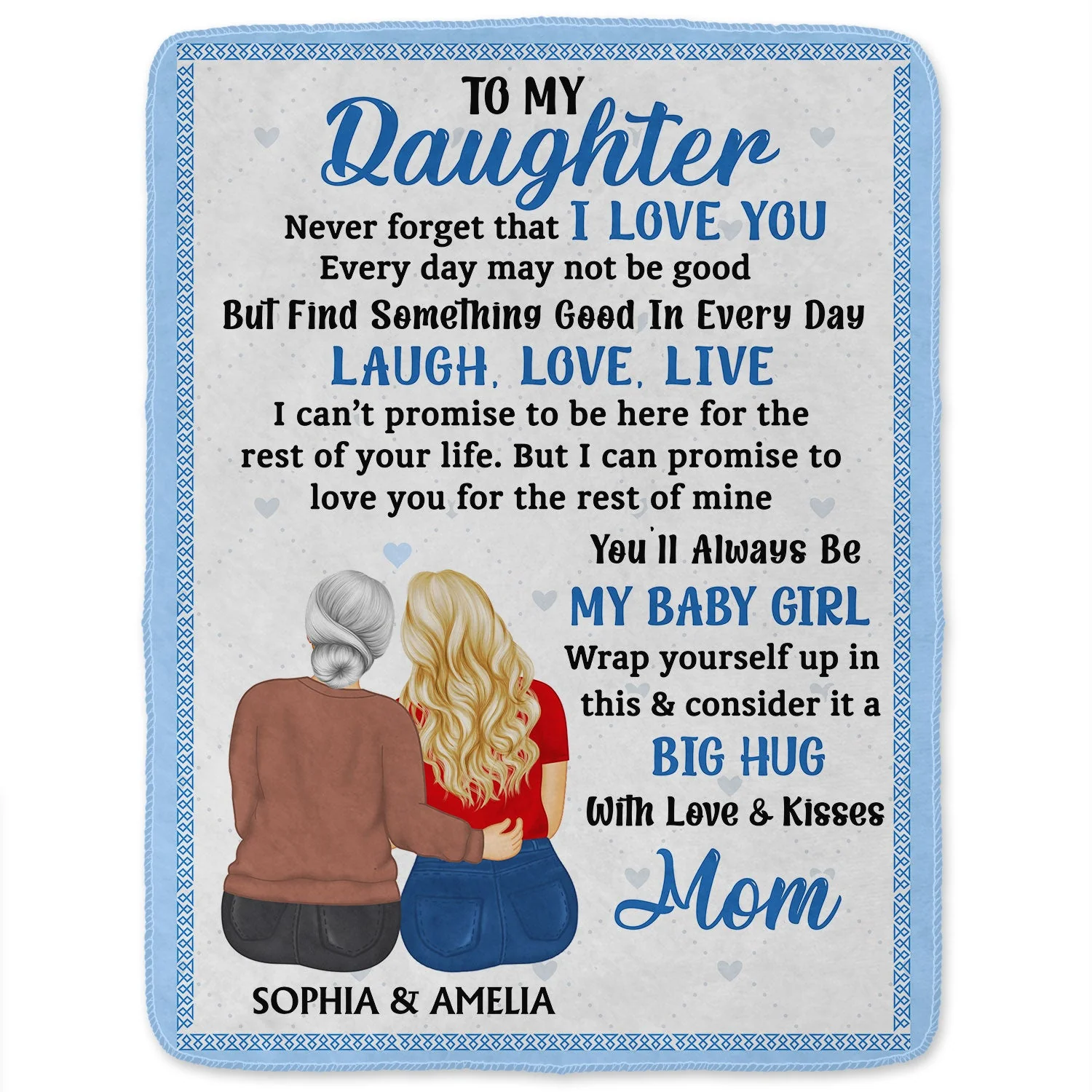 Never Forget That I Love You Mom - Gift For Daughters - Personalized Fleece Blanket - Image 2
