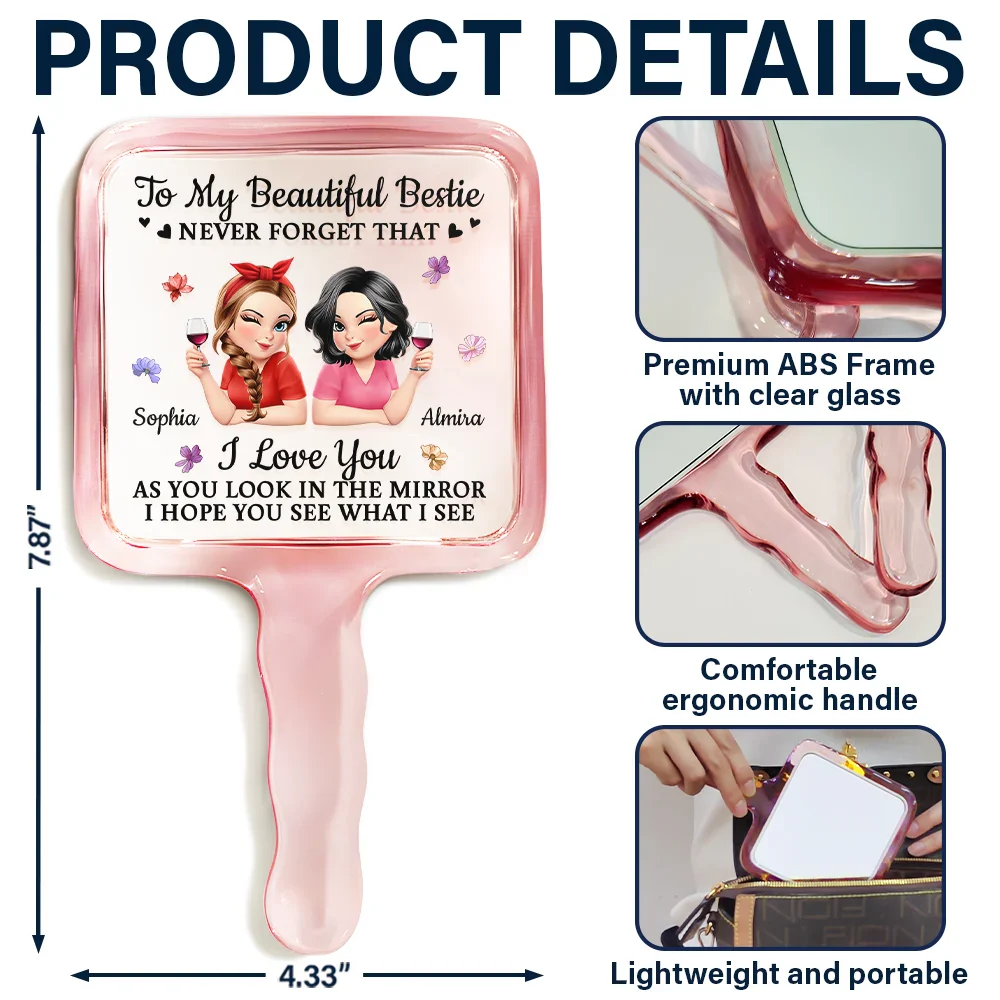 Never Forget That I Love You - Personalized Handheld Mirror - Image 5