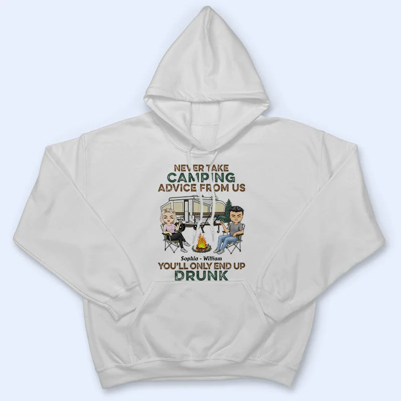 Never Take Camping Advice From Us - Gift For Camping Friends - Personalized Custom T Shirt - Image 4