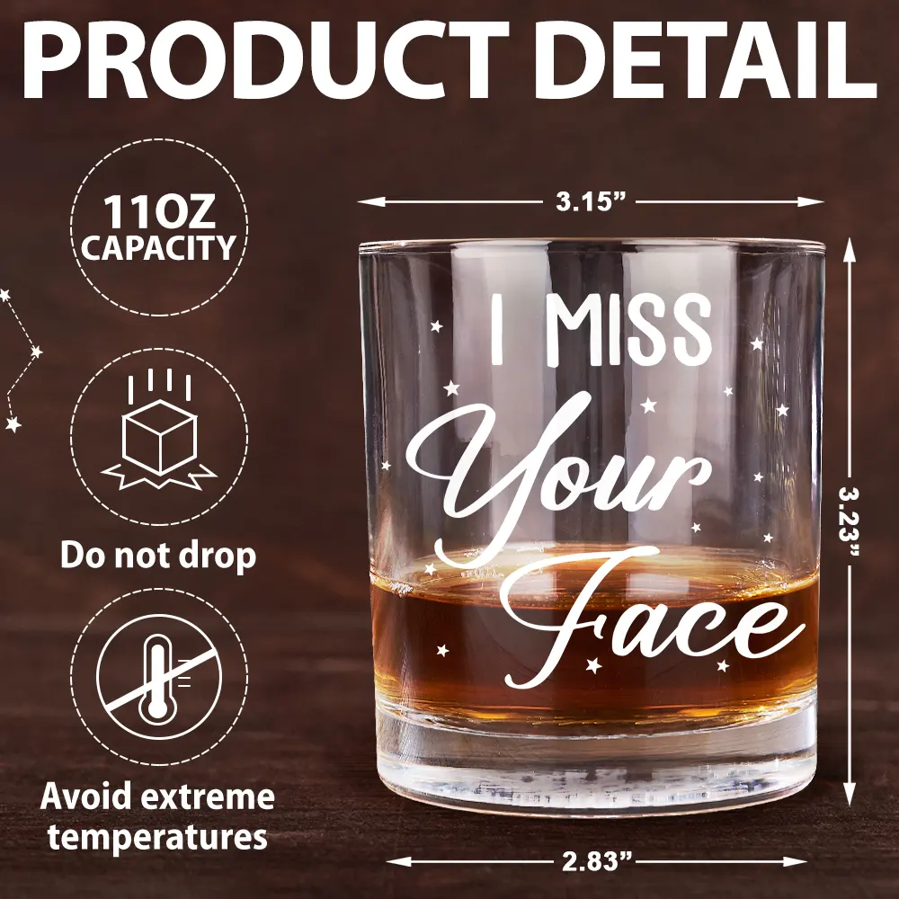 Never Too Far To Drink Together Long Distance - Personalized Whiskey Glass - Image 5