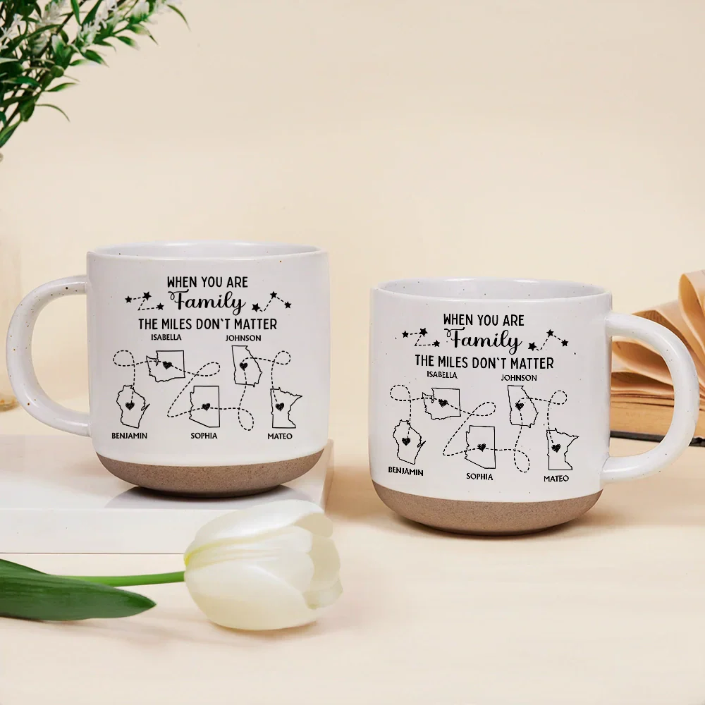 Never Too Far To Drink Together - Personalized Pottery Mug - Image 2