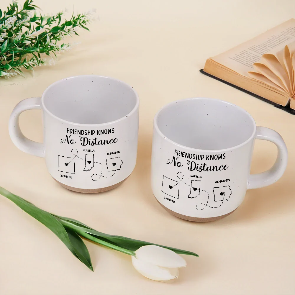 Never Too Far To Drink Together - Personalized Pottery Mug - Image 3