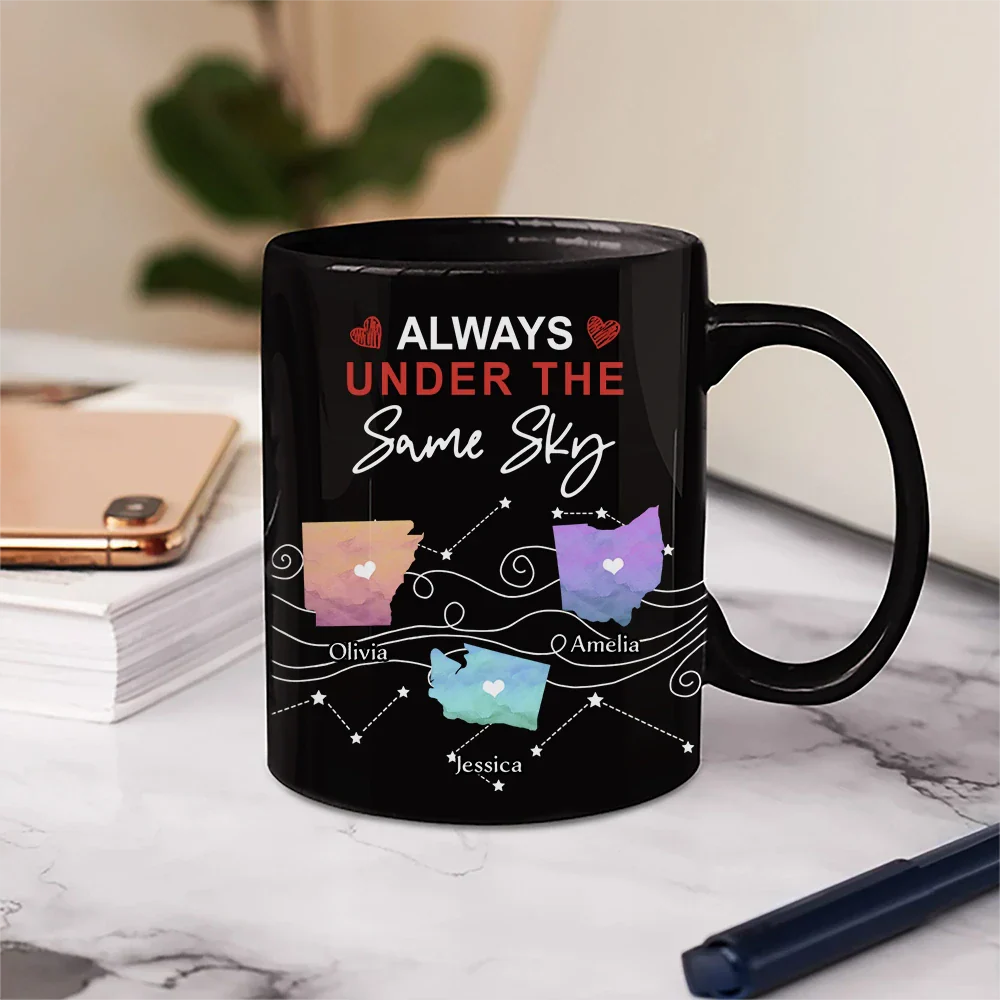 Never Too Far To Have Coffee Together State - Personalized Mug - Image 6