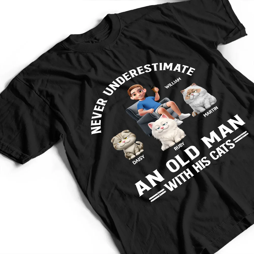 Never Underestimate An Old Man - Personalized T Shirt - Image 3