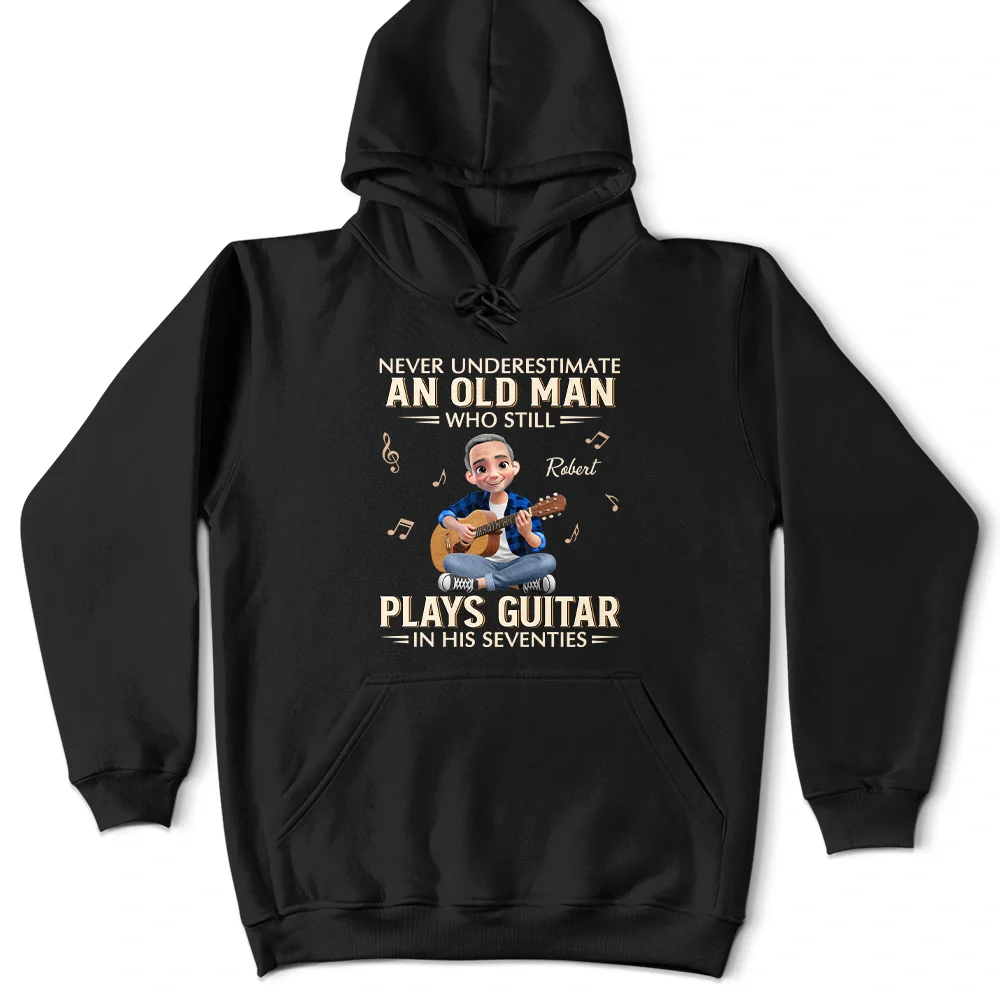 Never Underestimate An Old Man Who Plays Guitar - Personalized T Shirt - Image 5