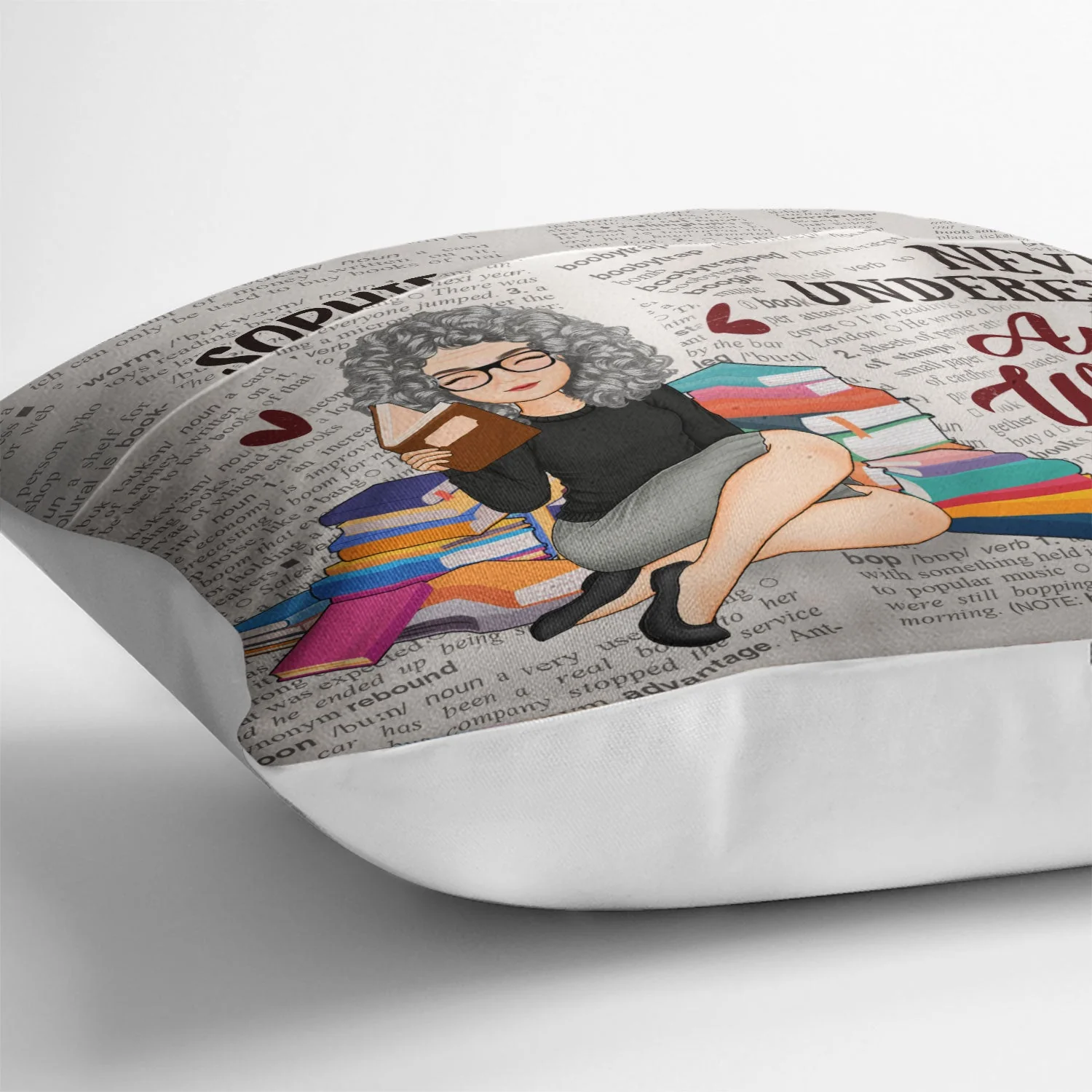 Never Underestimate Old Woman Who Reads - Gift For Book Lovers - Personalized Pocket Pillow - Image 4
