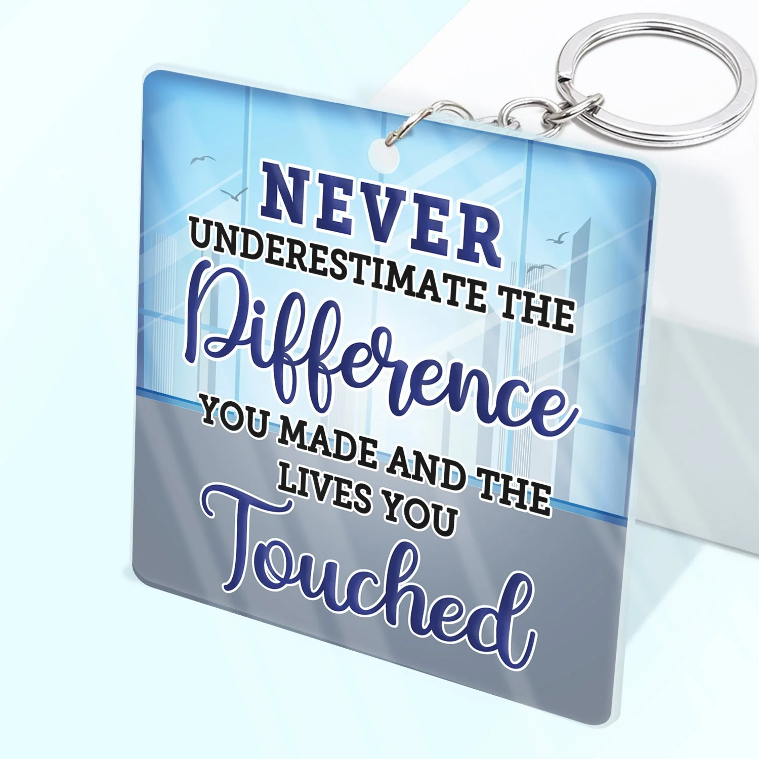 Never Underestimate The Difference You Made - Farewell, Leaving Gifts For Colleagues, Coworkers, Besties - Personalized Custom Acrylic Keychain - Image 2