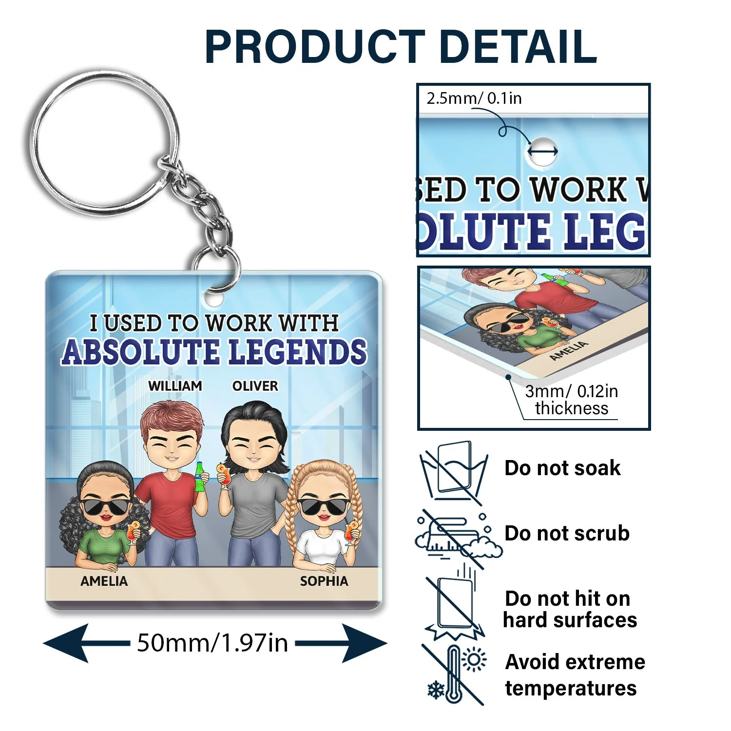 Never Underestimate The Difference You Made - Farewell, Leaving Gifts For Colleagues, Coworkers, Besties - Personalized Custom Acrylic Keychain - Image 5