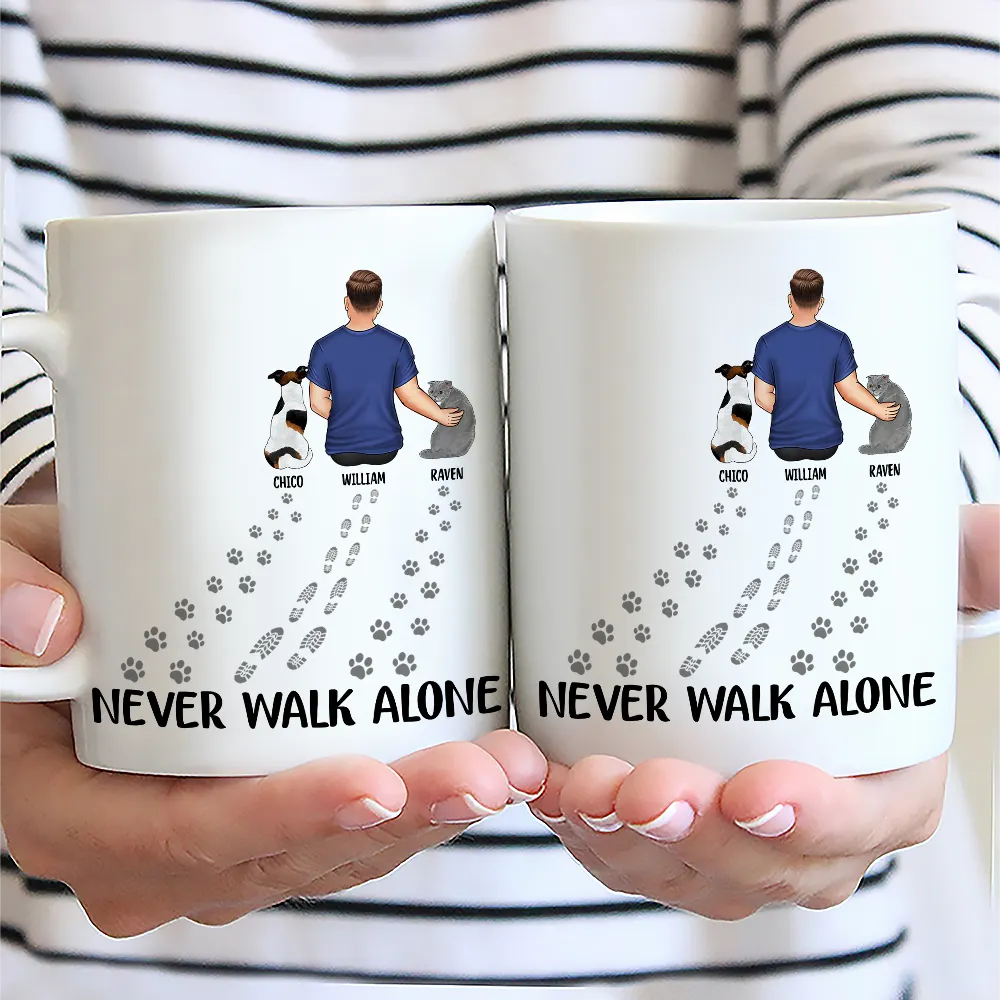Never Walk Alone Dog Cat - Personalized Mug - Image 2