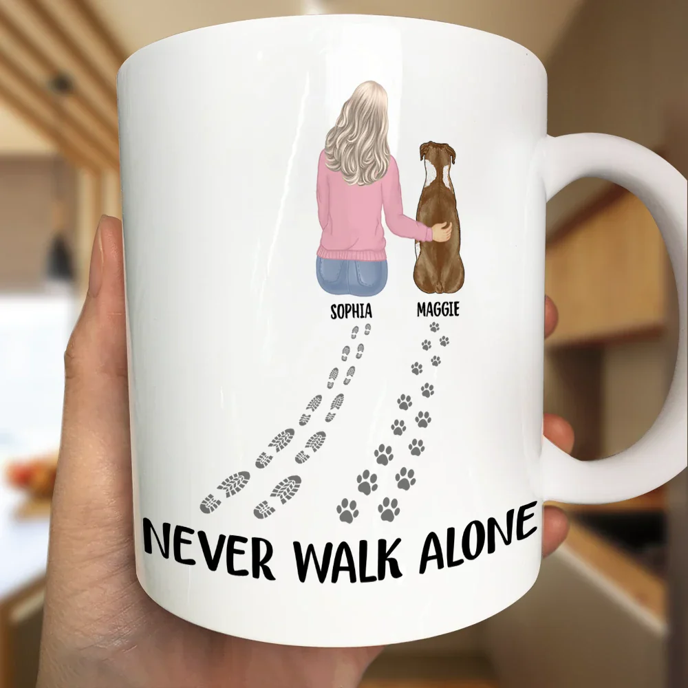 Never Walk Alone Dog Cat - Personalized Mug - Image 3