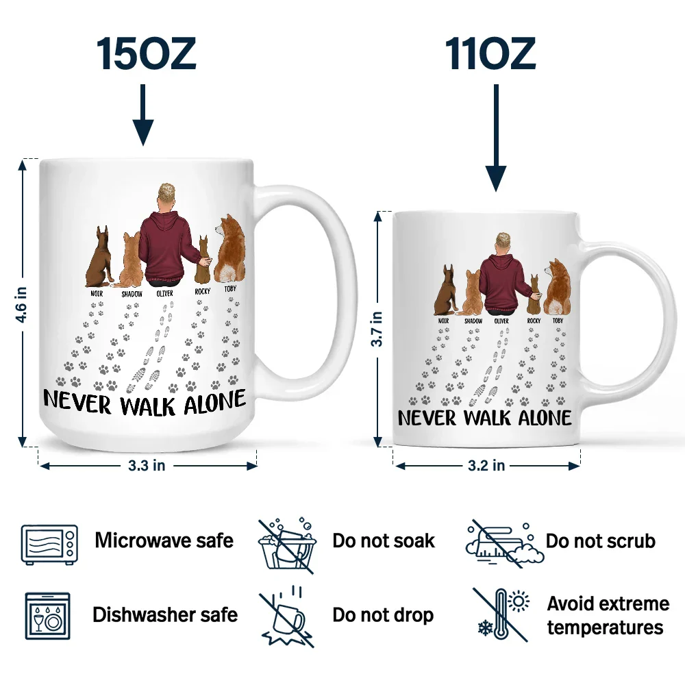 Never Walk Alone Dog Cat - Personalized Mug - Image 4