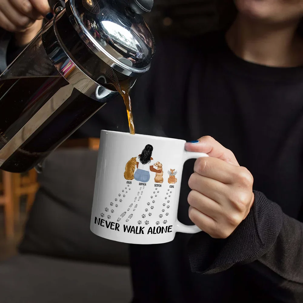 Never Walk Alone Dog Cat - Personalized Mug - Image 5