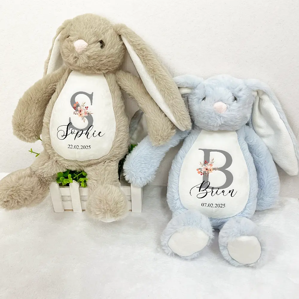 New Baby Baby Shower - Personalized Soft Toy Bunny - Image 3
