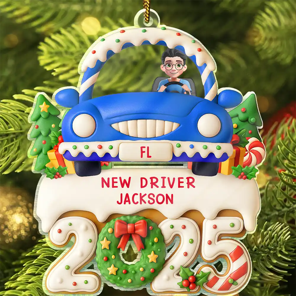 New Driven License - Personalized Custom Shaped Acrylic Ornament - Image 2