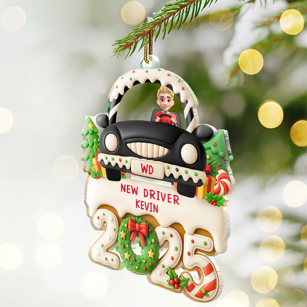 New Driven License - Personalized Custom Shaped Acrylic Ornament - Image 3