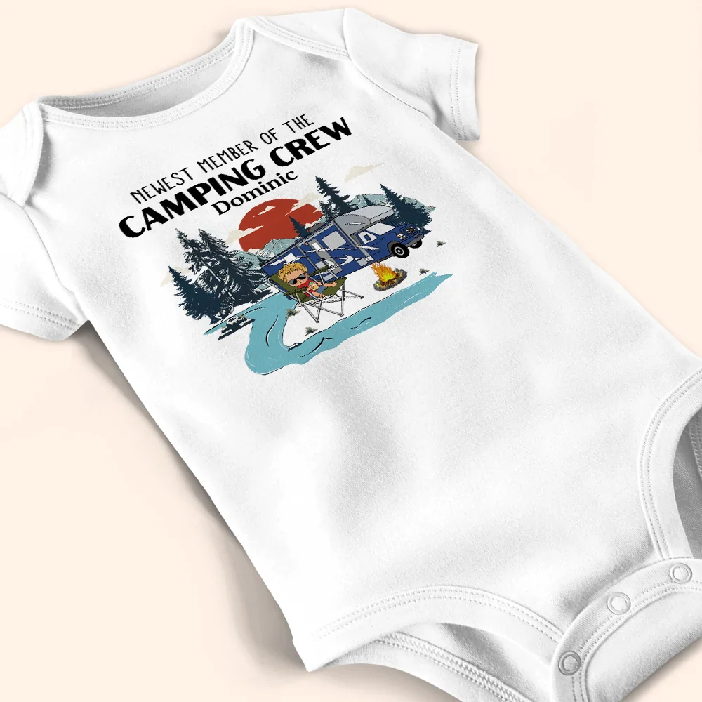 Newest Member Of The Campin Crew - Personalized Baby Onesie - Image 4