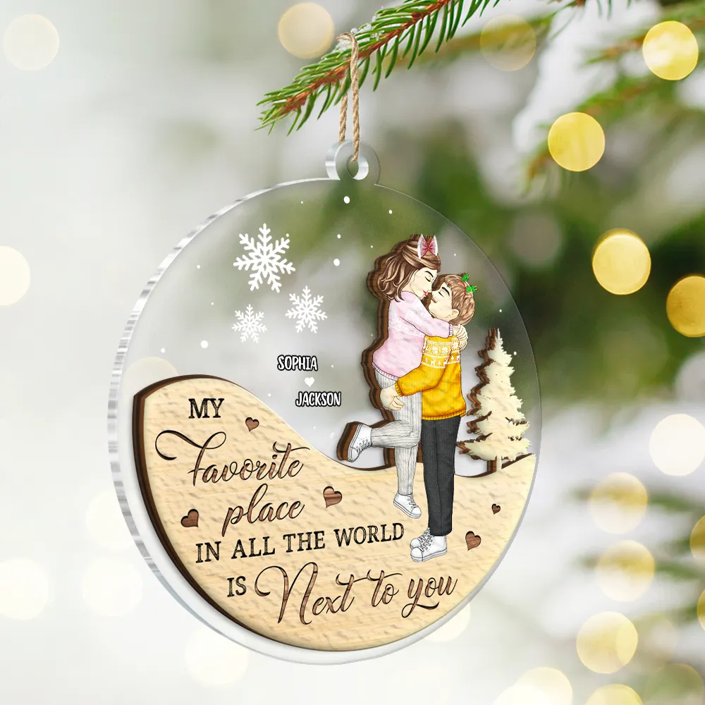 Next To You Couples - Personalized 2-Layered Mix Ornament - Image 2