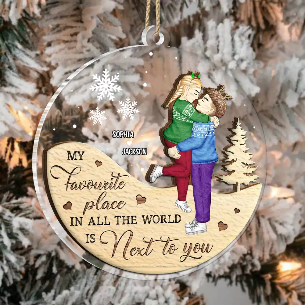 Next To You Couples - Personalized 2-Layered Mix Ornament - Image 3