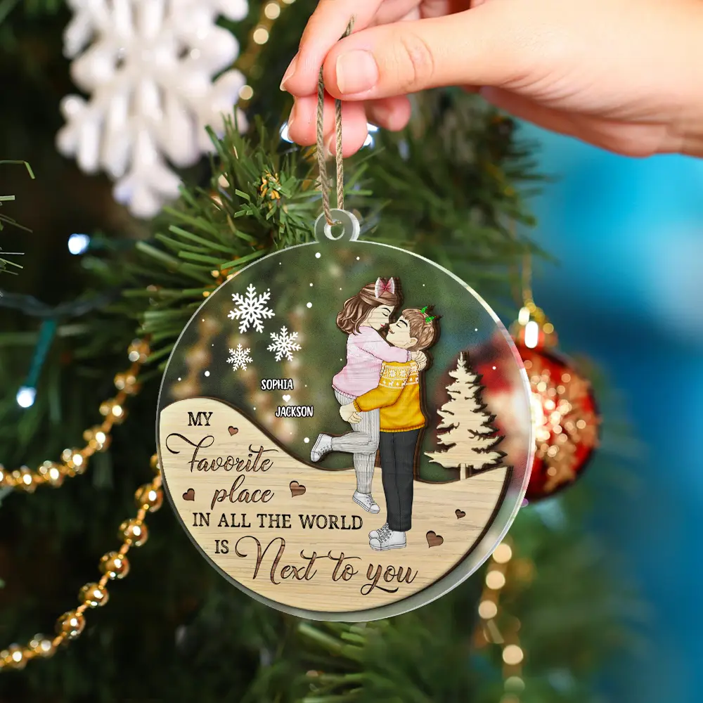 Next To You Couples - Personalized 2-Layered Mix Ornament - Image 4