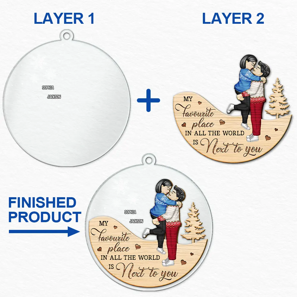 Next To You Couples - Personalized 2-Layered Mix Ornament - Image 6