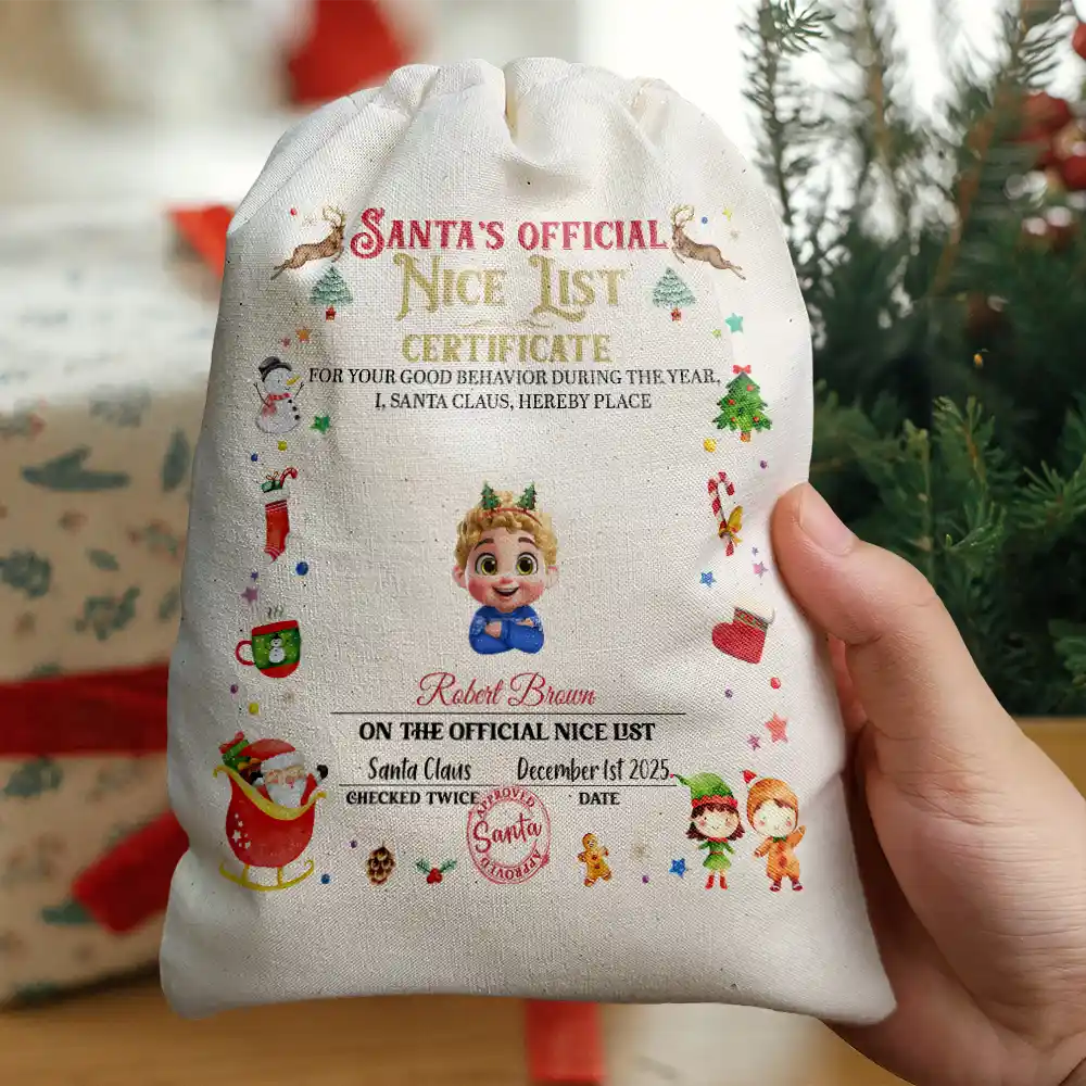 Nice List Certificate - Personalized Favor Bag - Image 5