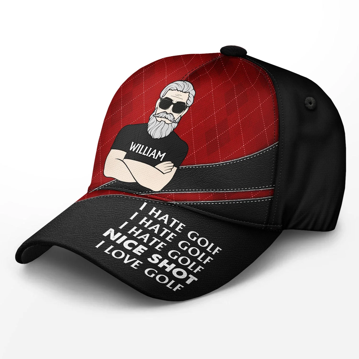 Nice Shot I Love Golf - Gift For Dad, Father, Grandpa, Golfer, Golf Lover - Personalized Classic Cap - Image 2