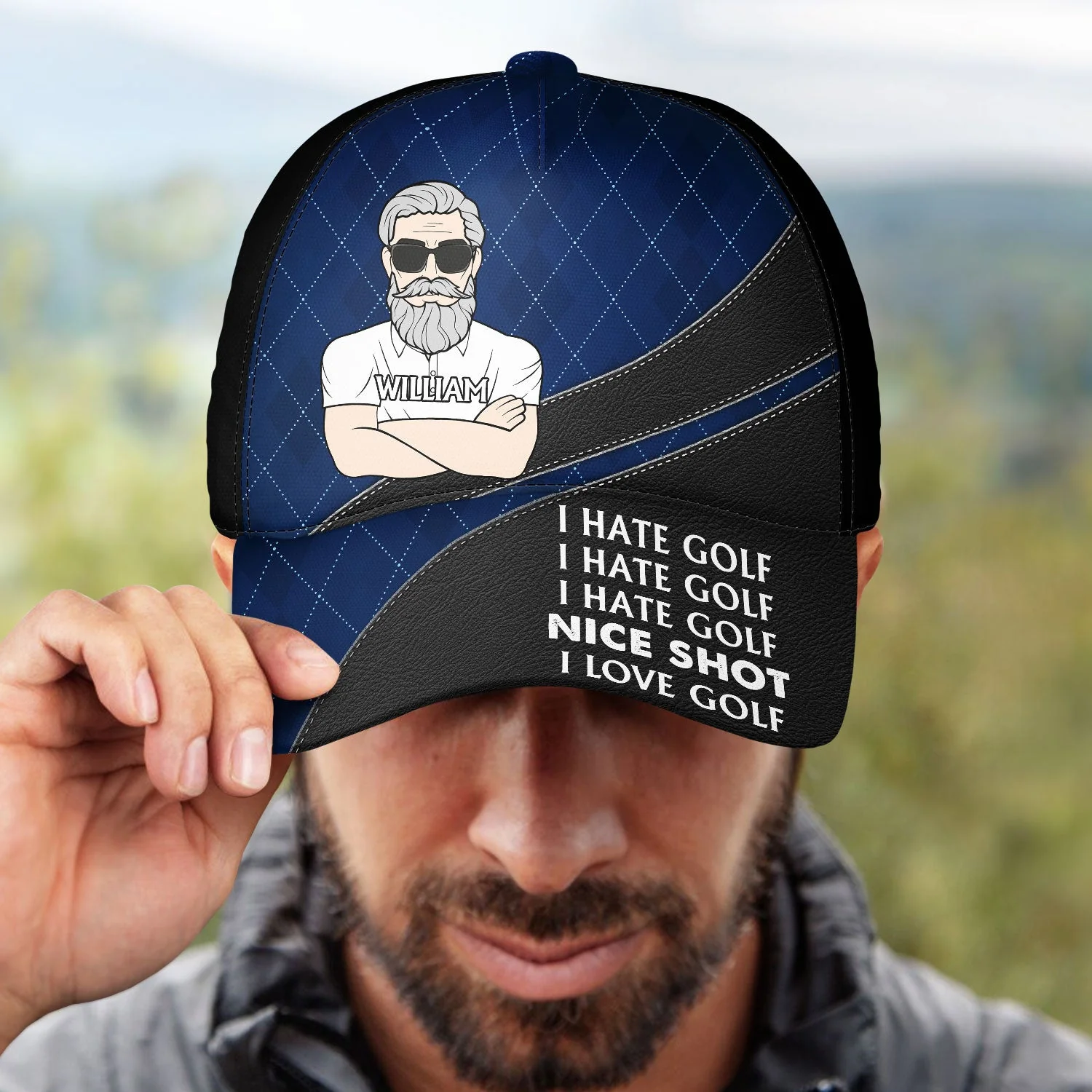 Nice Shot I Love Golf - Gift For Dad, Father, Grandpa, Golfer, Golf Lover - Personalized Classic Cap - Image 4