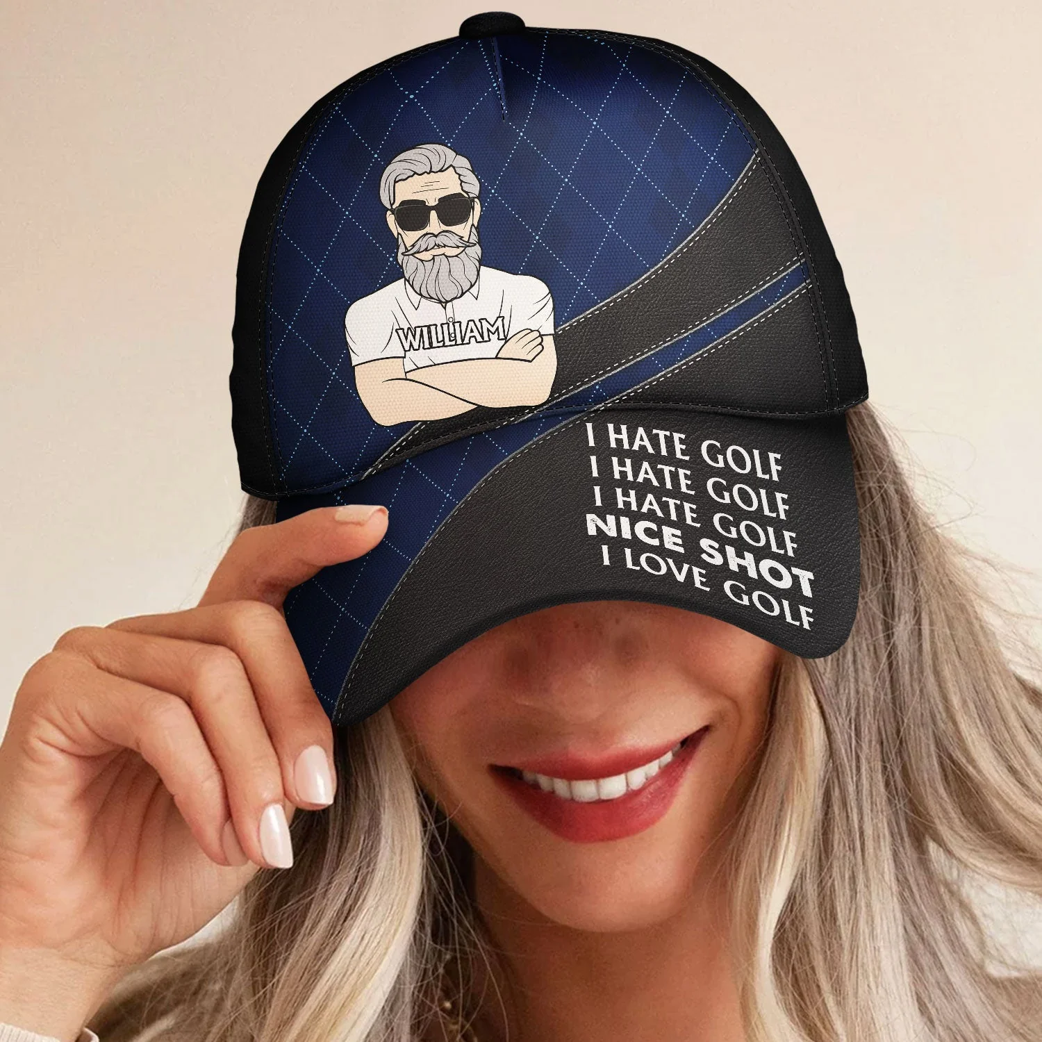 Nice Shot I Love Golf - Gift For Dad, Father, Grandpa, Golfer, Golf Lover - Personalized Classic Cap - Image 5