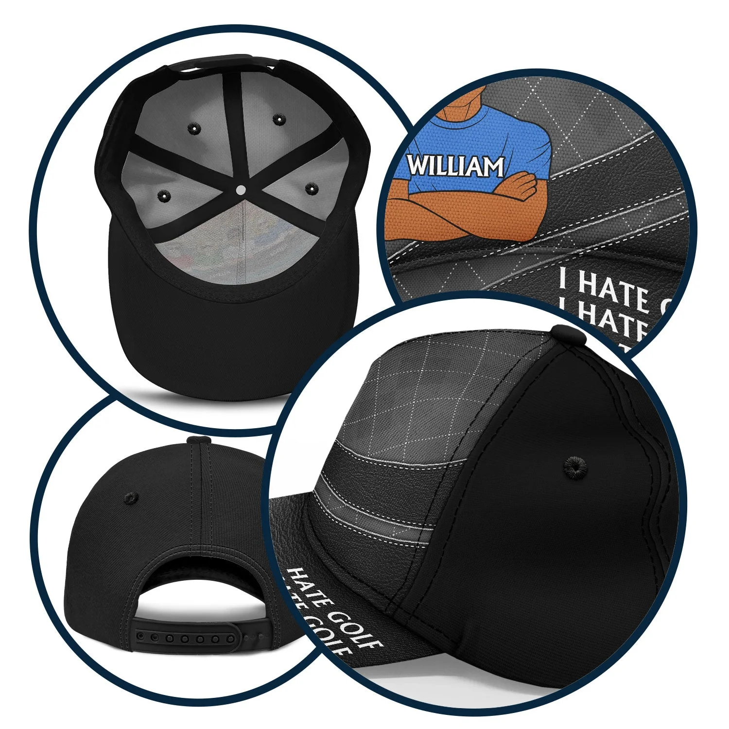 Nice Shot I Love Golf - Gift For Dad, Father, Grandpa, Golfer, Golf Lover - Personalized Classic Cap - Image 6