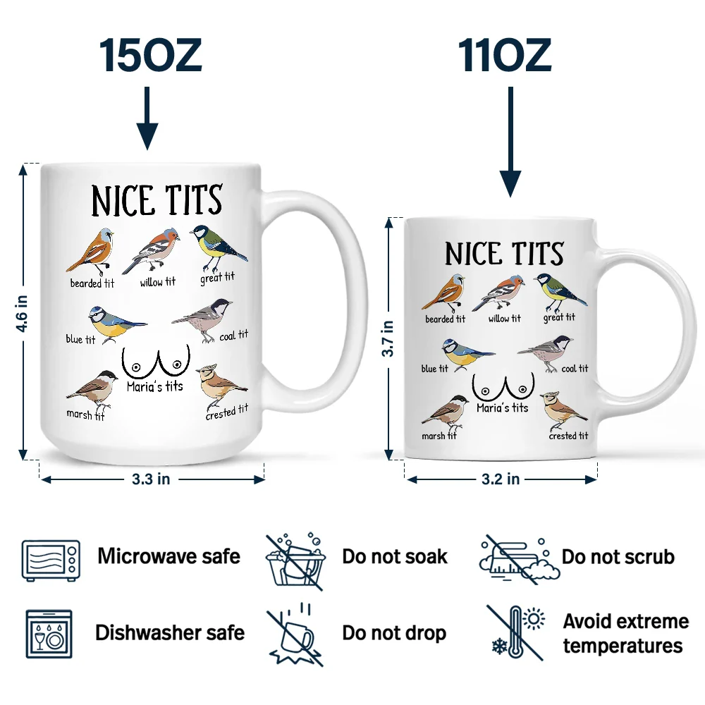 Nice Tits Bird Funny - Personalized Mug - Image 4