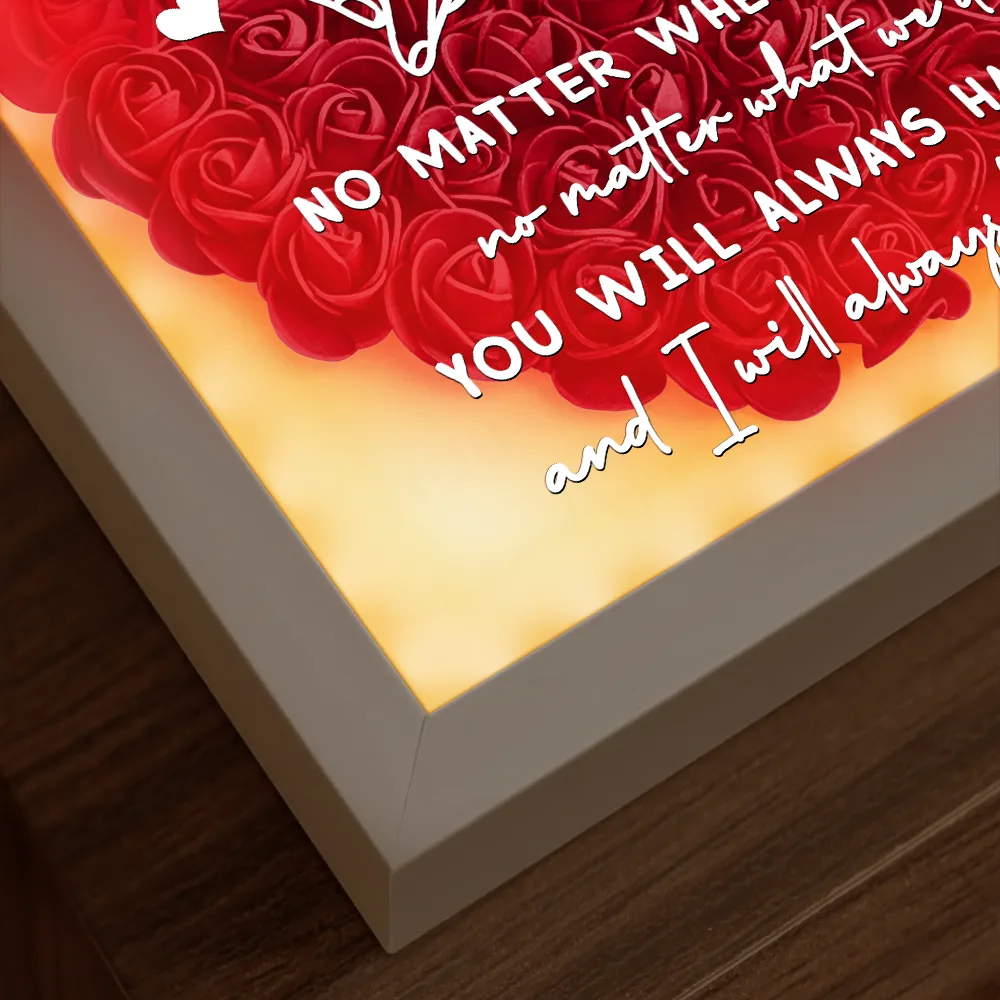 No Matter Where We Go No Matter What We Do Mother Daughter - Personalized LED Light Flower Shadow Box - Image 5