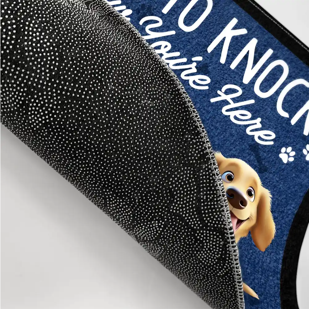 No Need To Knock We Know You're Here Funny 3D Dog - Personalized Doormat - Image 3