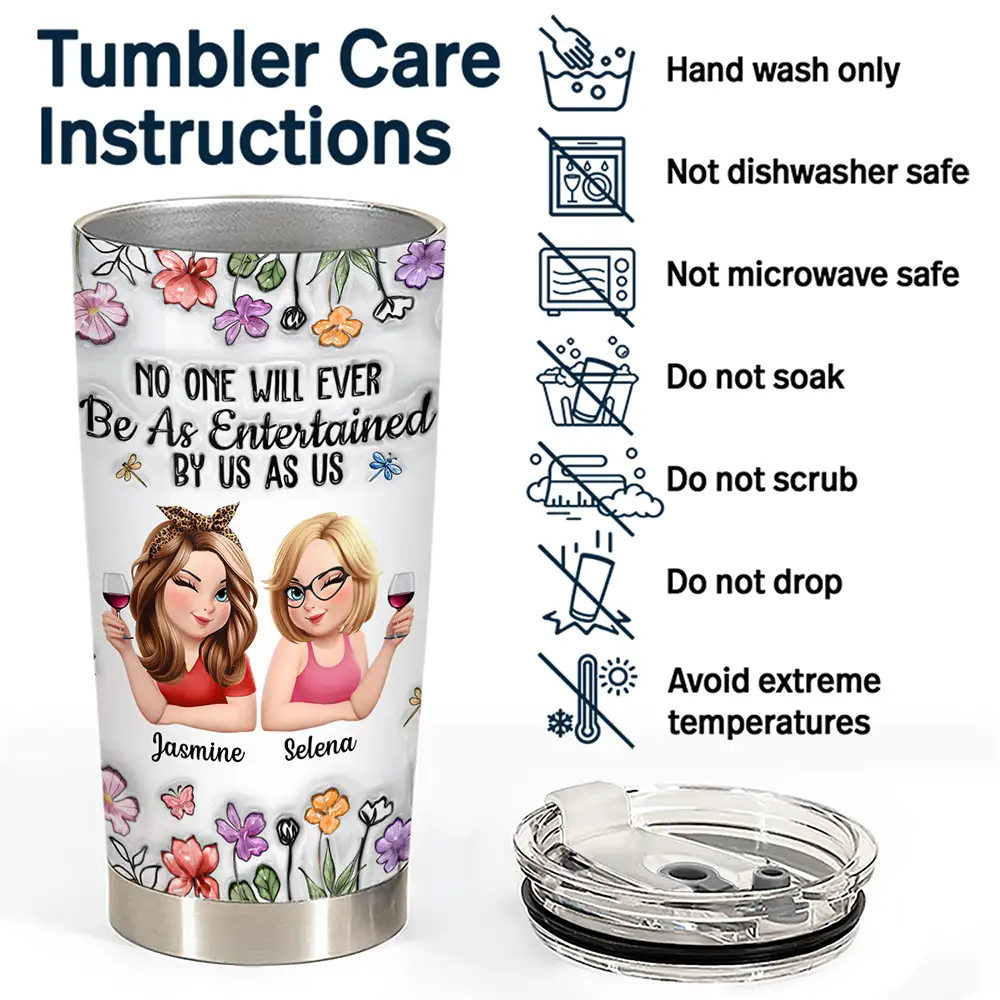 No One Will Ever Be As Entertained By Us As Us Bestie 3D Effect - Personalized Tumbler - Image 5