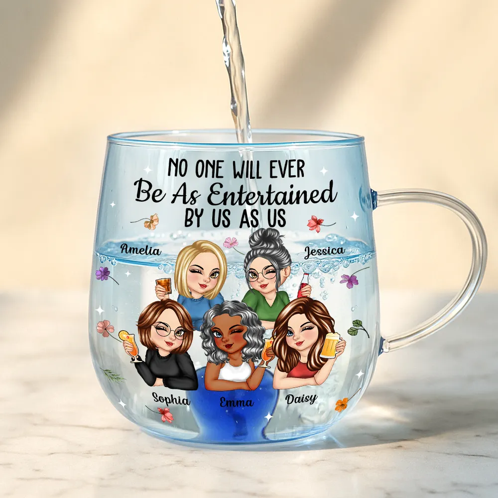 No One Will Ever Be As Entertained By Us As Us Bestie - Personalized Gradient Glass Mug - Image 4