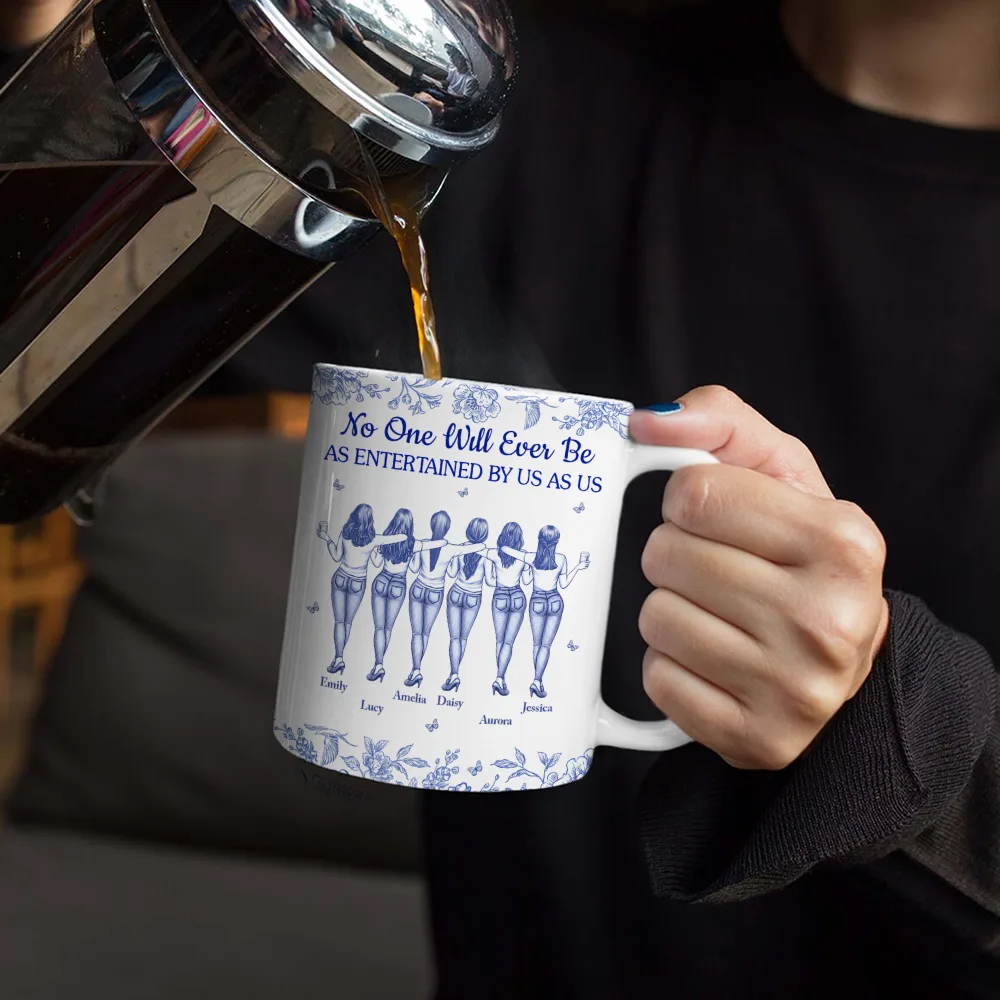 No One Will Ever Be As Entertained By Us As Us Bestie Toile - Personalized White Edge-to-Edge Mug - Image 4