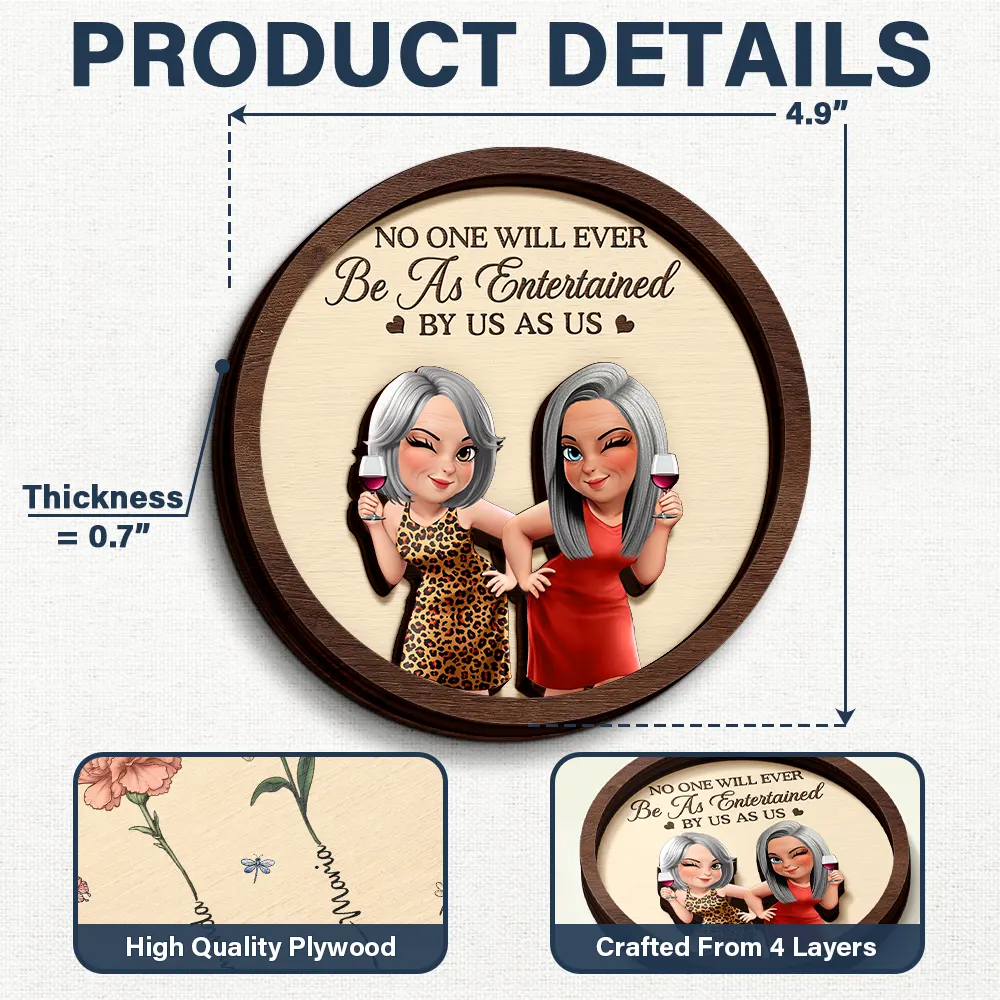 No One Will Ever Be As Entertained By Us As Us - Personalized 2-Layered Wooden Ring Dish - Image 5