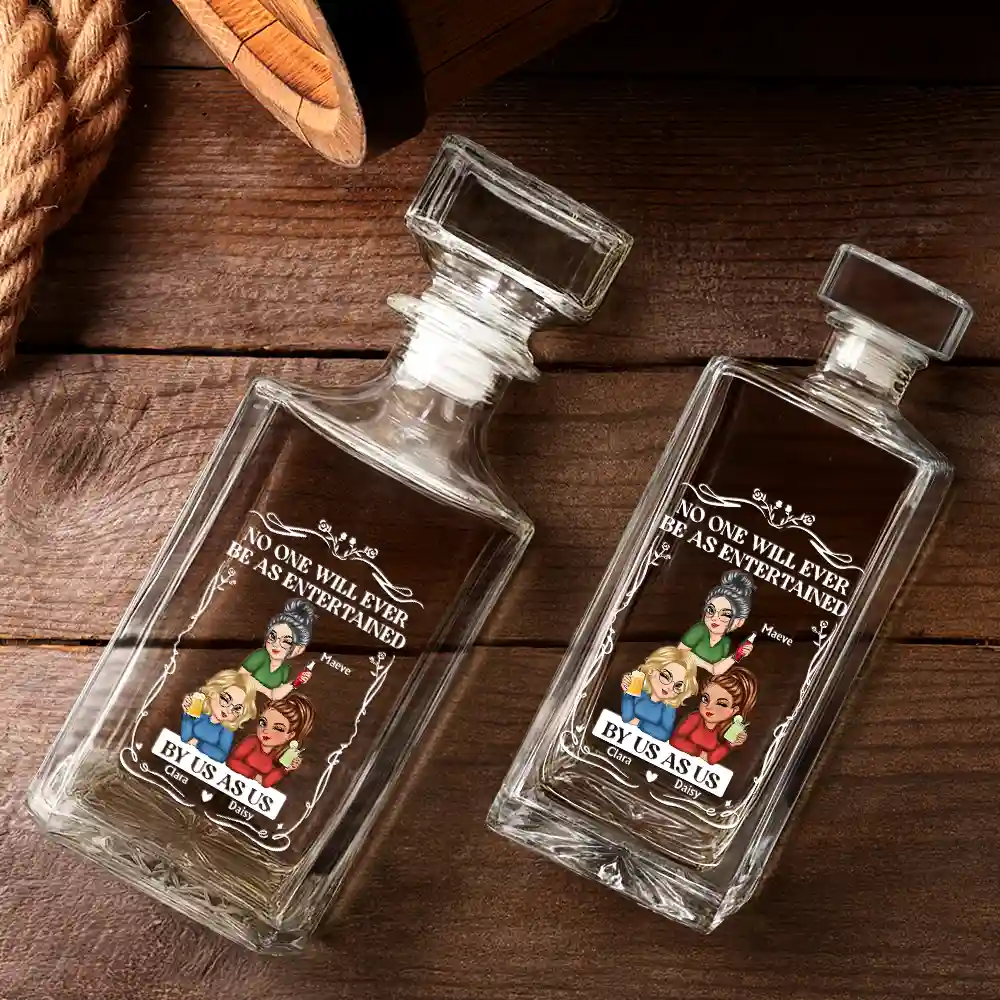 No One Will Ever Be As Entertained By Us As Us - Personalized Square Whiskey Bottle - Image 3