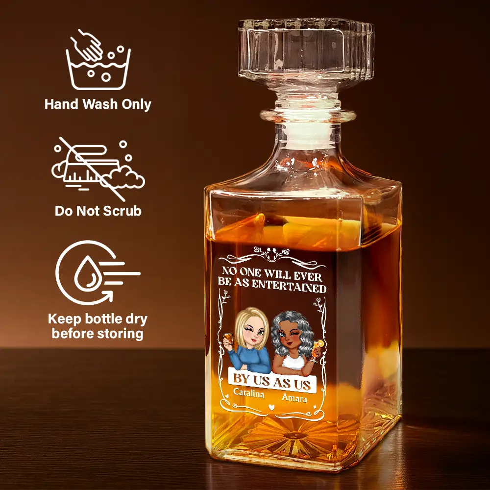 No One Will Ever Be As Entertained By Us As Us - Personalized Square Whiskey Bottle - Image 6