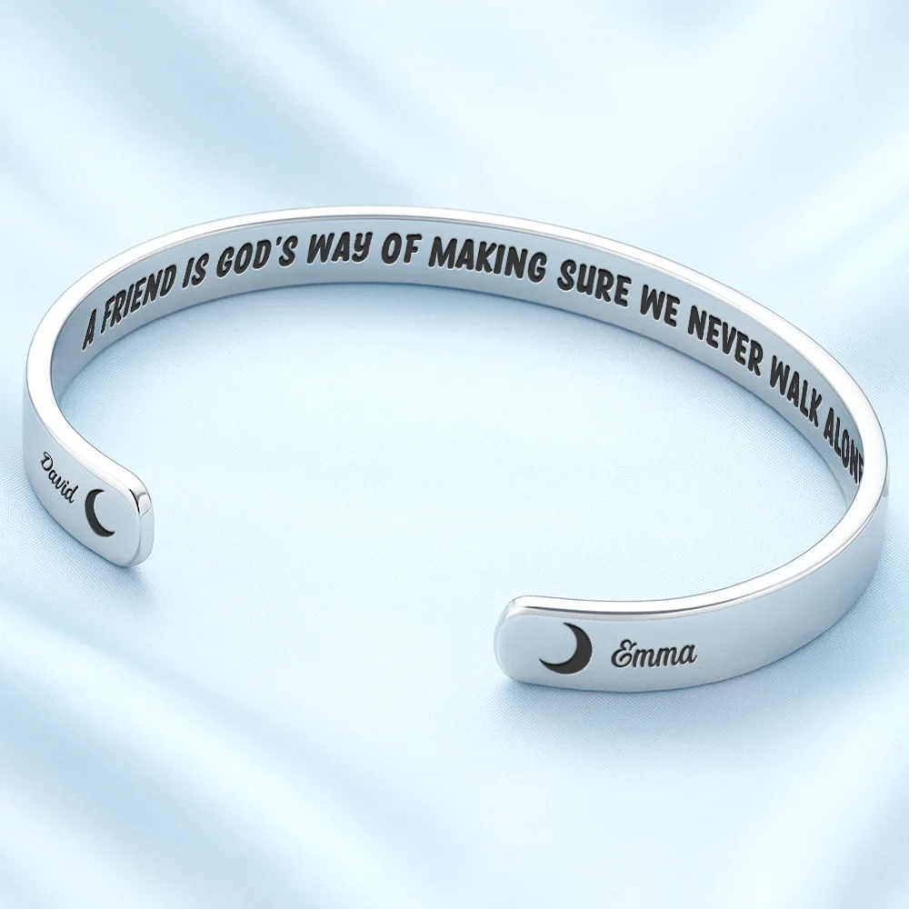 No One Will Ever Be As Entertained By Us - Personalized Bangle Bracelet Cuff - Image 2
