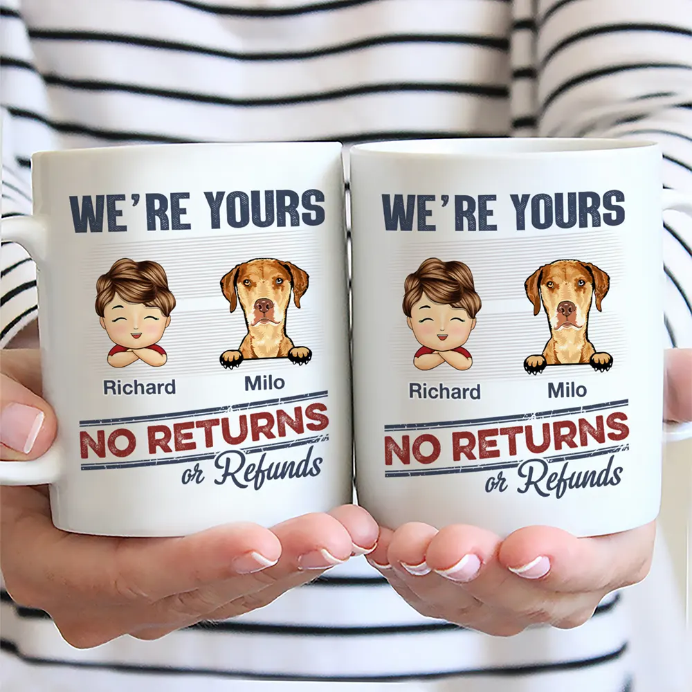No Returns Or Refunds Chibi Grandkids Dog Cat - Personalized Mug - Image 2