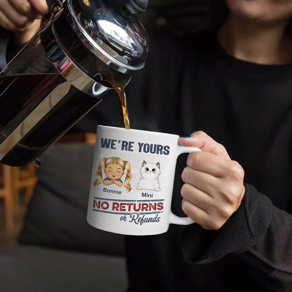 No Returns Or Refunds Chibi Grandkids Dog Cat - Personalized Mug - Image 5