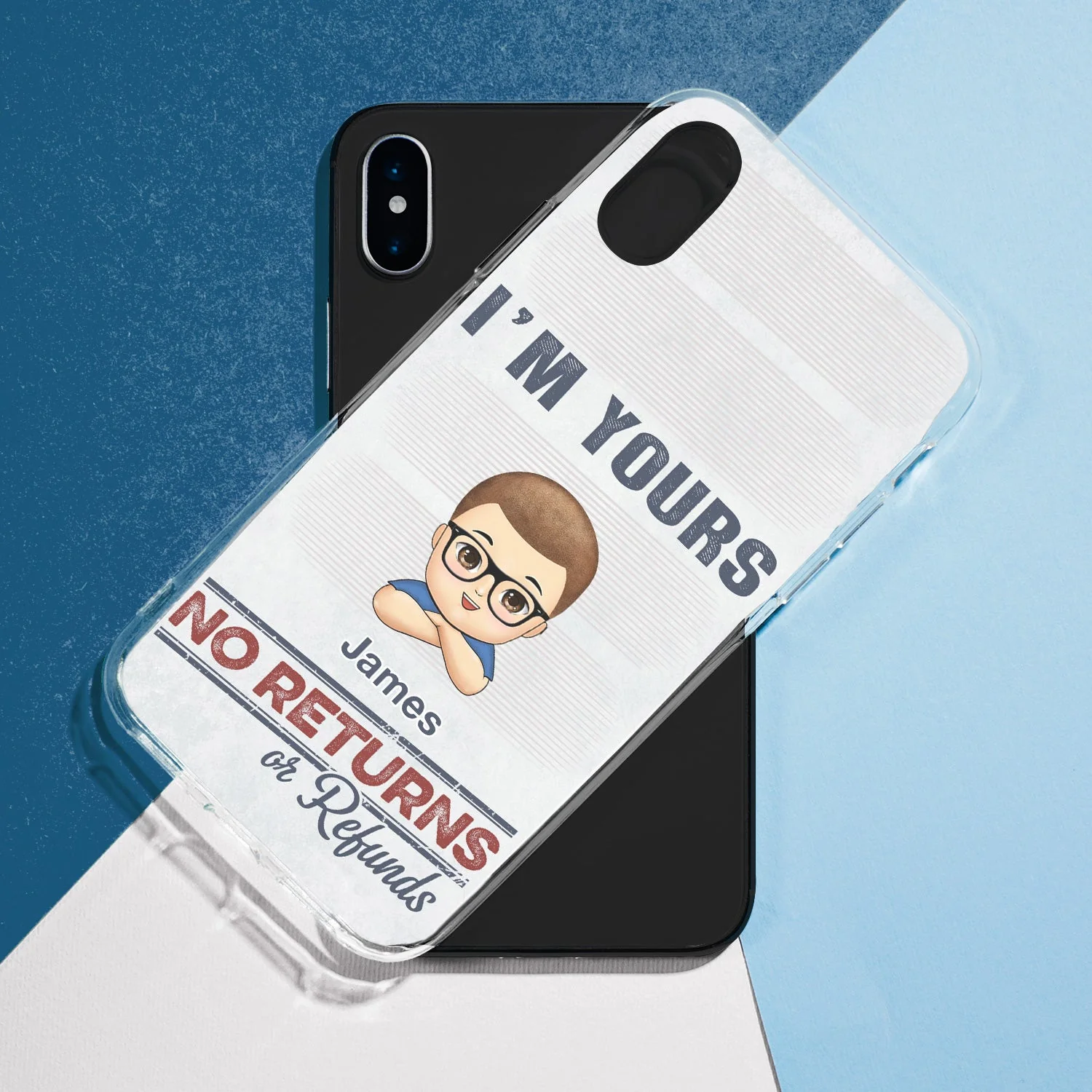 No Returns Or Refunds Chibi Grandkids - Funny Gift For Dad, Mom, Grandma, Grandpa - Personalized Clear Phone Case - Image 5