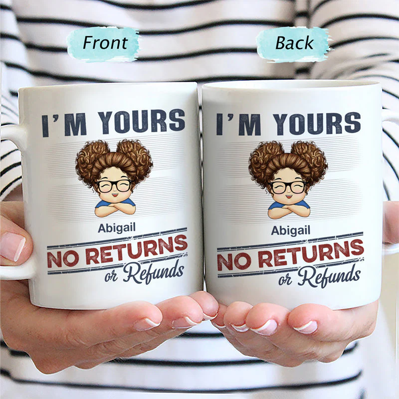No Returns Or Refunds Chibi Grandkids - Funny Gift For Dad, Mom, Grandma, Grandpa - Personalized Mug - Image 2